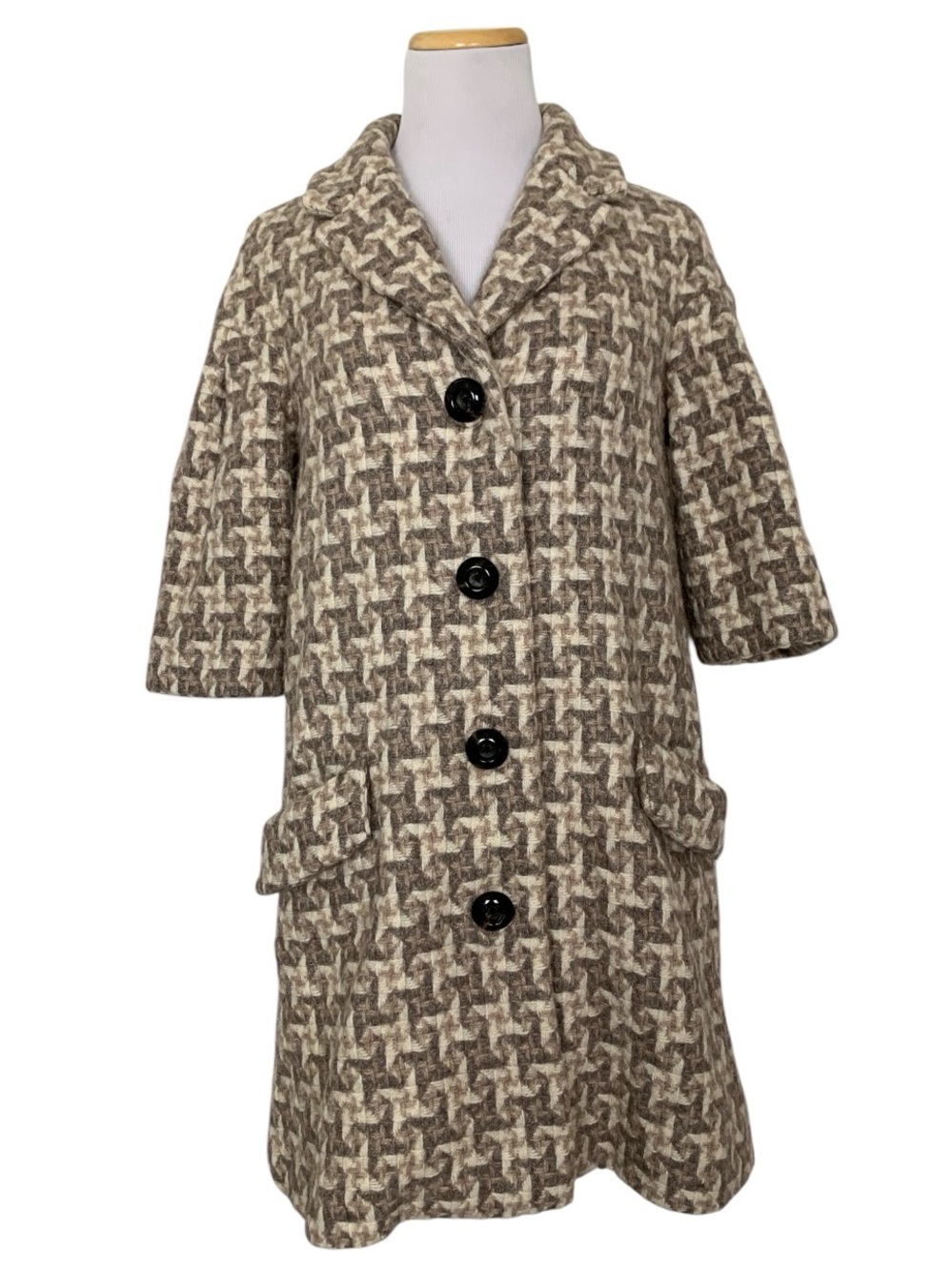 Anthropologie Elevenses Coat Wool Alpaca Oversized Buttons Retro
